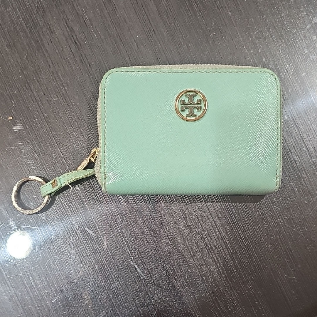 Tory Burch Mint Green Wallet With Gold Details